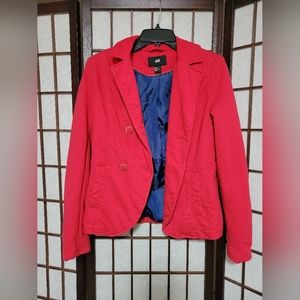 H&M Navy Lined Red Blazer